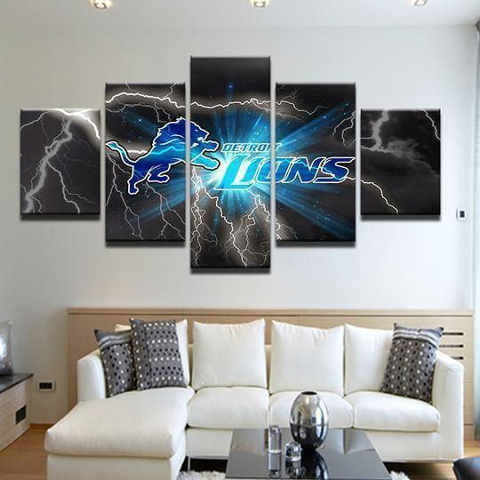 Detroit Lions 9 Sport Canvas Wall Art