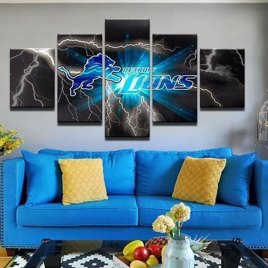 Detroit Lions 9 Sport Canvas Wall Art