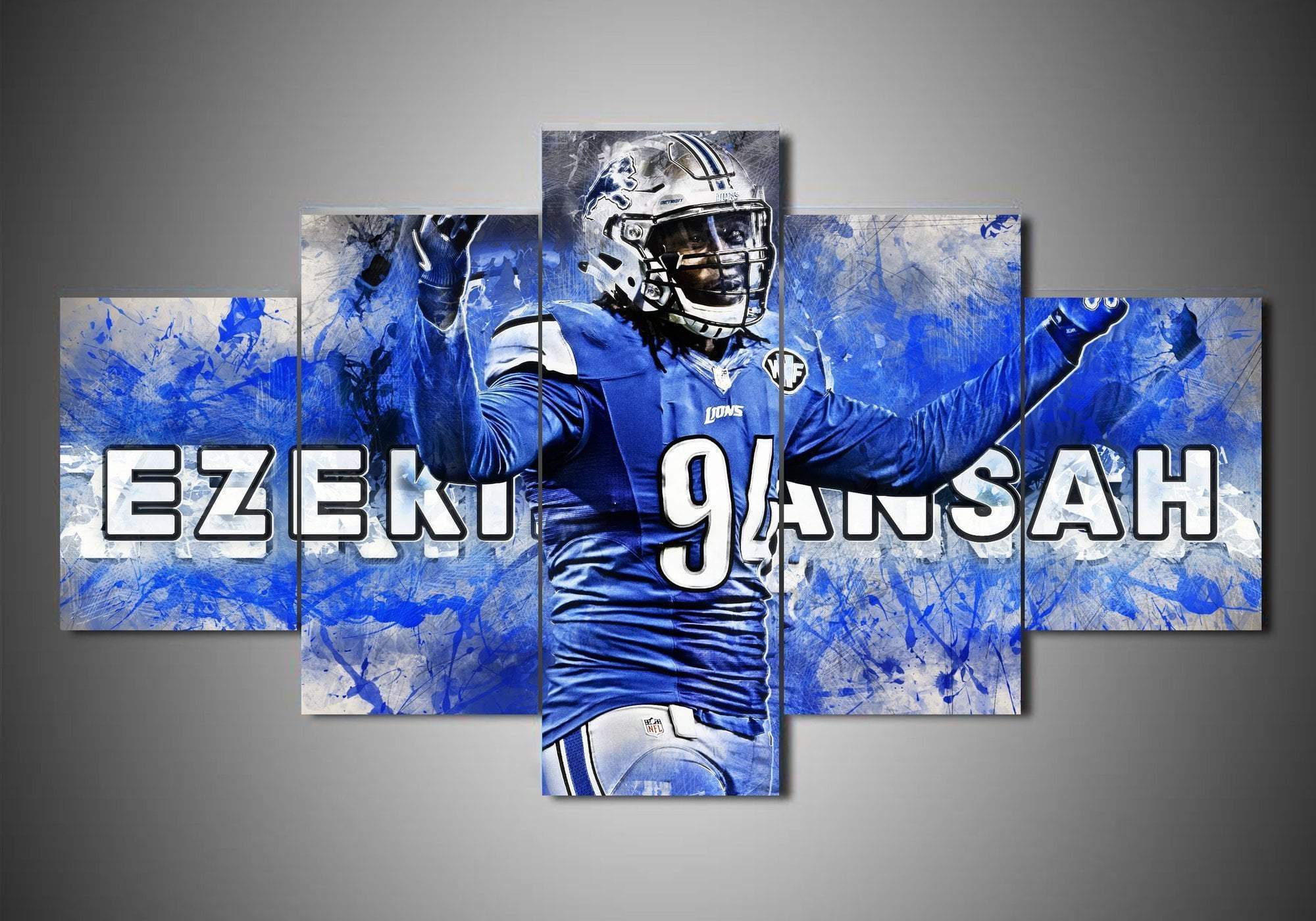 Detroit Lions Ezekiel Ansah Sport Canvas Wall Art