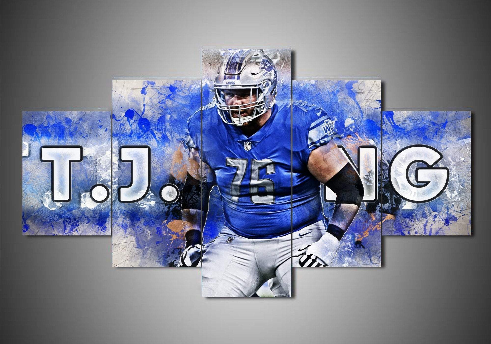 Detroit Lions T.j. Lang Sport Canvas Wall Art