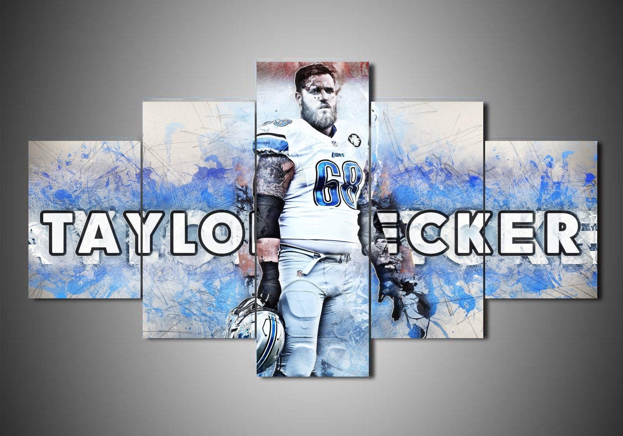 Detroit Lions Taylor Decker Sport Canvas Wall Art