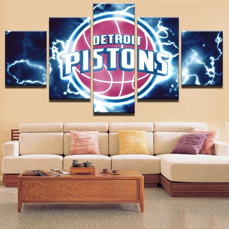 Detroit Pistons NBA Basketball Canvas Wall Art