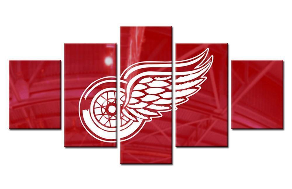 Detroit Red Wings Logo 2   Ice Hockey Canvas Wall Art