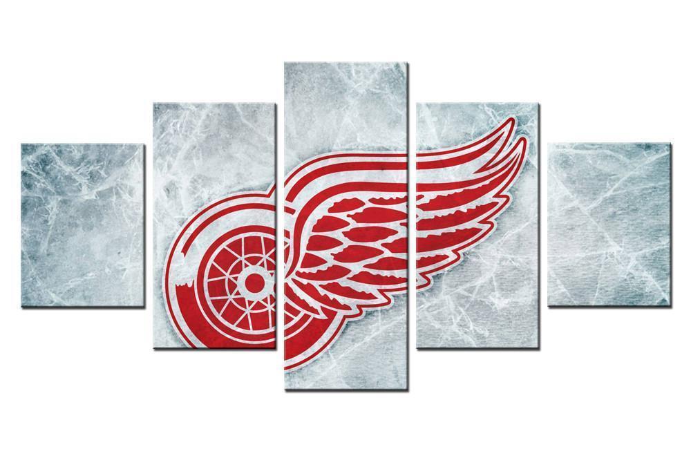 Detroit Red Wings Logo 3   Ice Hockey Canvas Wall Art