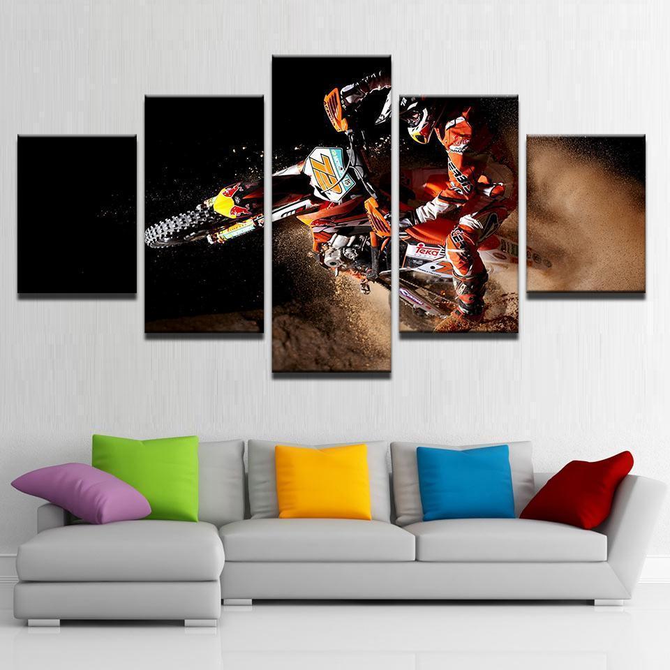Dirt Bike Motocross X-Games Sport Canvas Wall Art