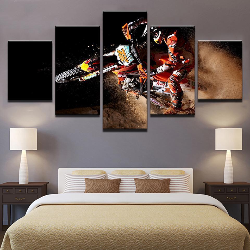 Dirt Bike Motocross X-Games Sport Canvas Wall Art