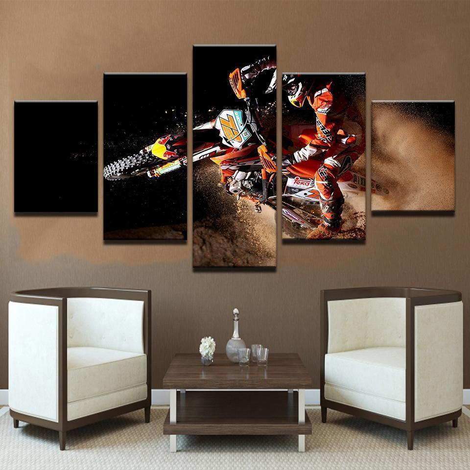 Dirt Bike Motocross X-Games Sport Canvas Wall Art