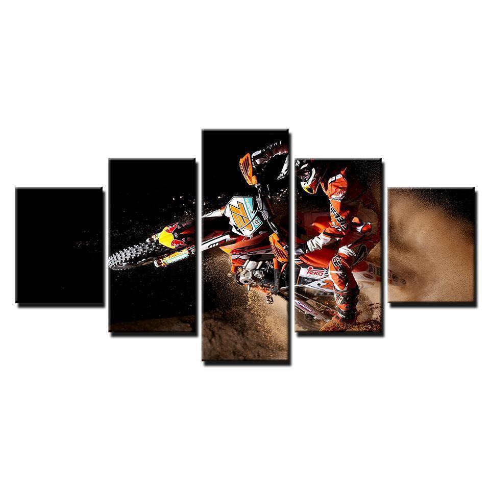 Dirt Bike Motocross X-Games Sport Canvas Wall Art