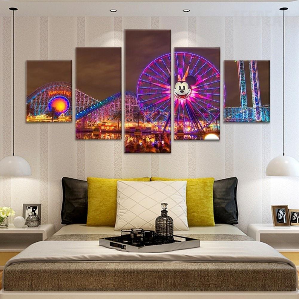 Disney At Night Time Sport Canvas Wall Art