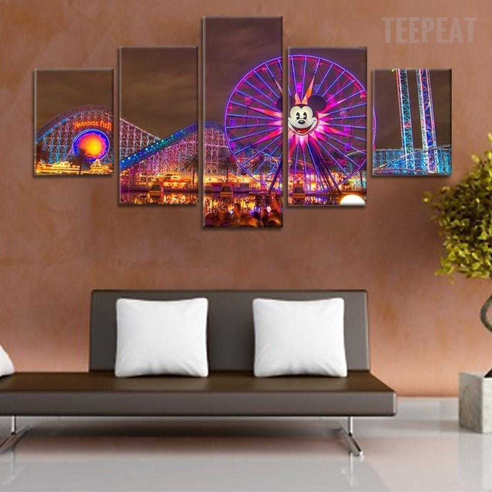 Disney At Night Time Sport Canvas Wall Art