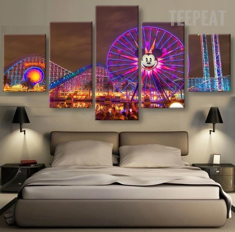 Disney At Night Time Sport Canvas Wall Art
