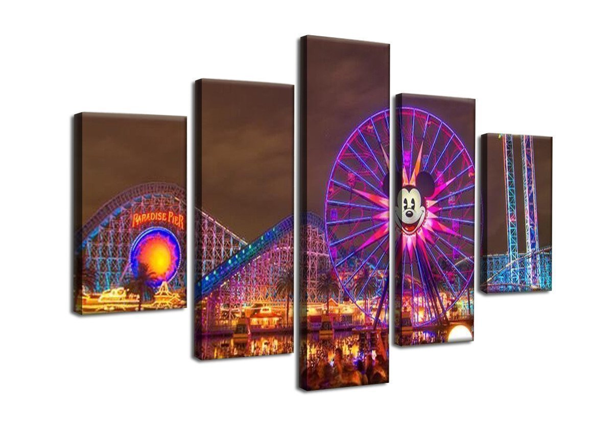 Disney At Night Time Sport Canvas Wall Art
