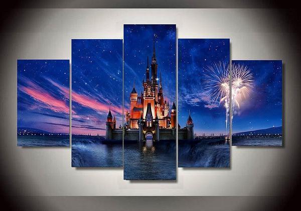 Disney Castle 1 Cartoon Canvas Wall Art