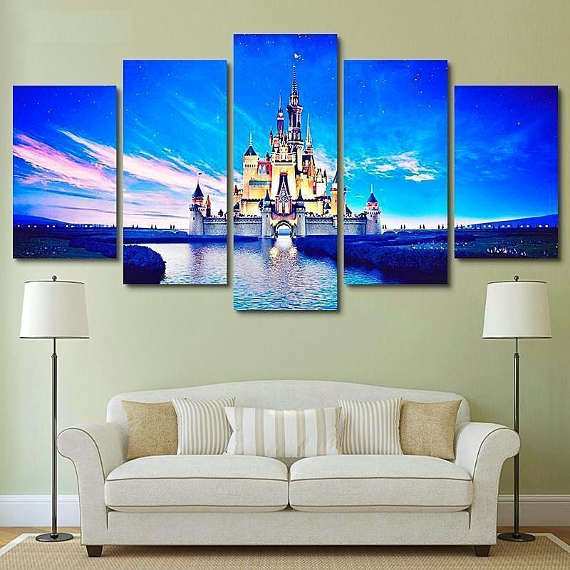 Disney Castle Cartoon Canvas Wall Art