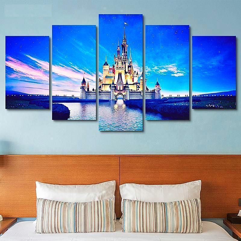 Disney Castle Cartoon Canvas Wall Art
