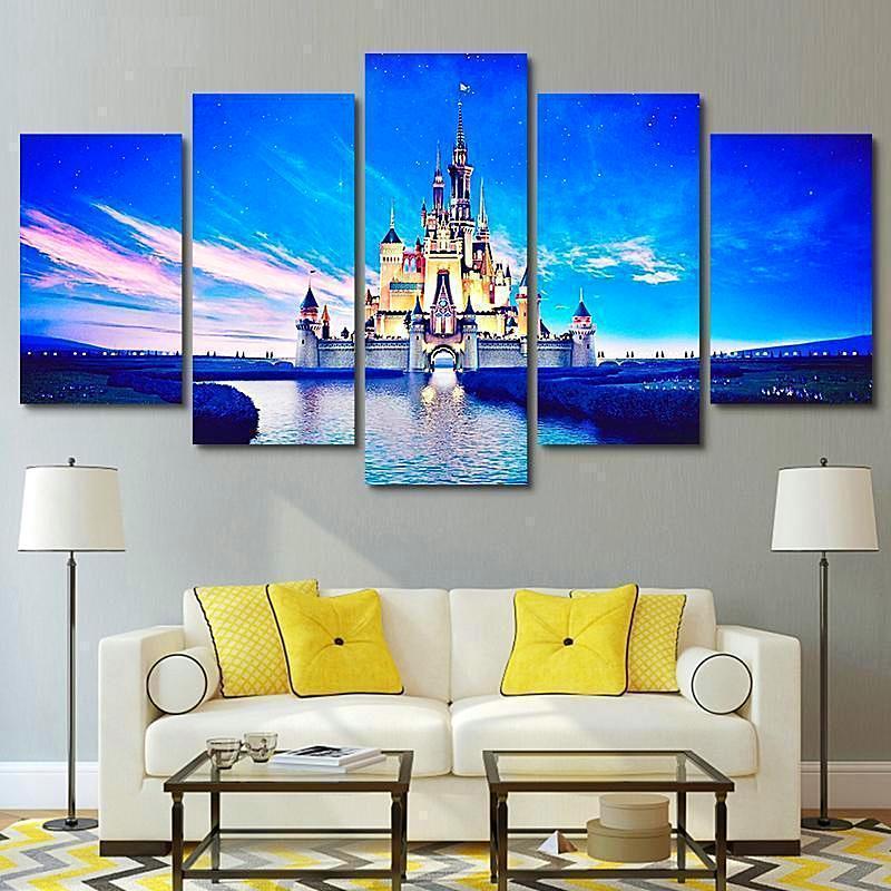Disney Castle Cartoon Canvas Wall Art