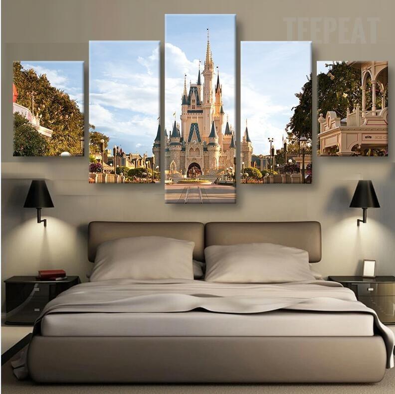 Disney In Day Time Landscape Canvas Wall Art