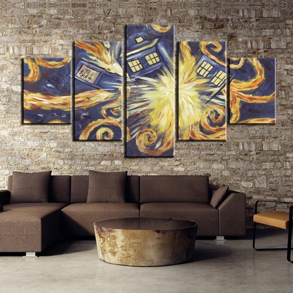 Doctor Who Van Gogh Painting Abtract Canvas Wall Art