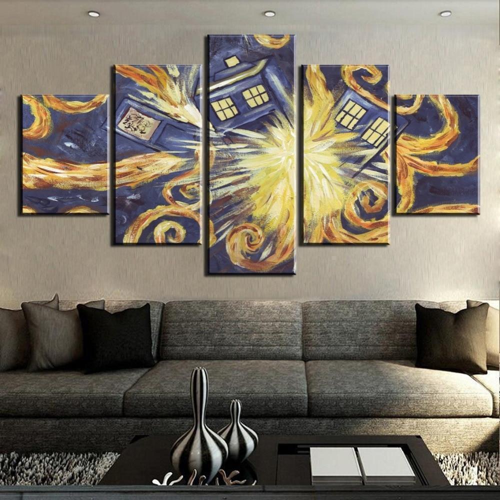 Doctor Who Van Gogh Painting Abtract Canvas Wall Art