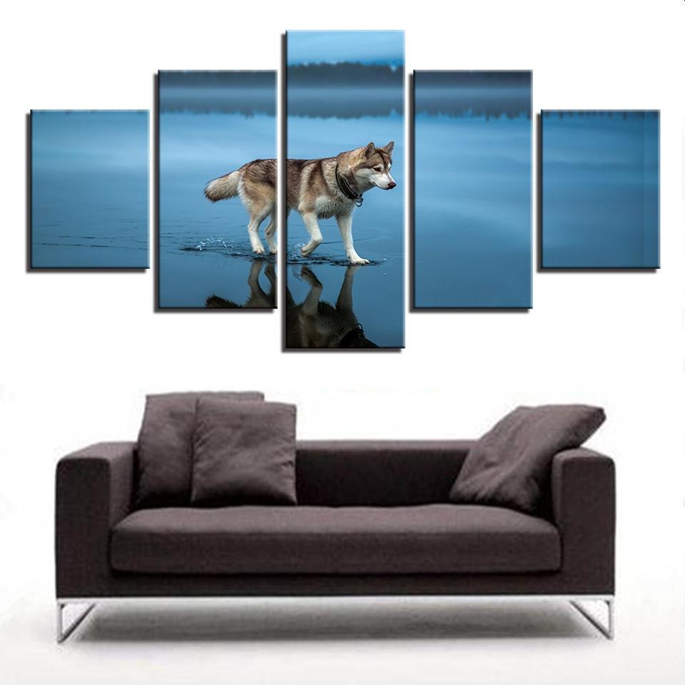 Dog Husky 2 Animal Canvas Wall Art