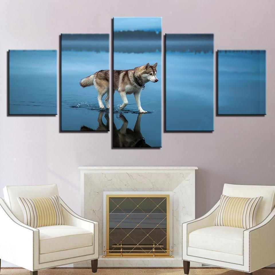 Dog Husky 2 Animal Canvas Wall Art