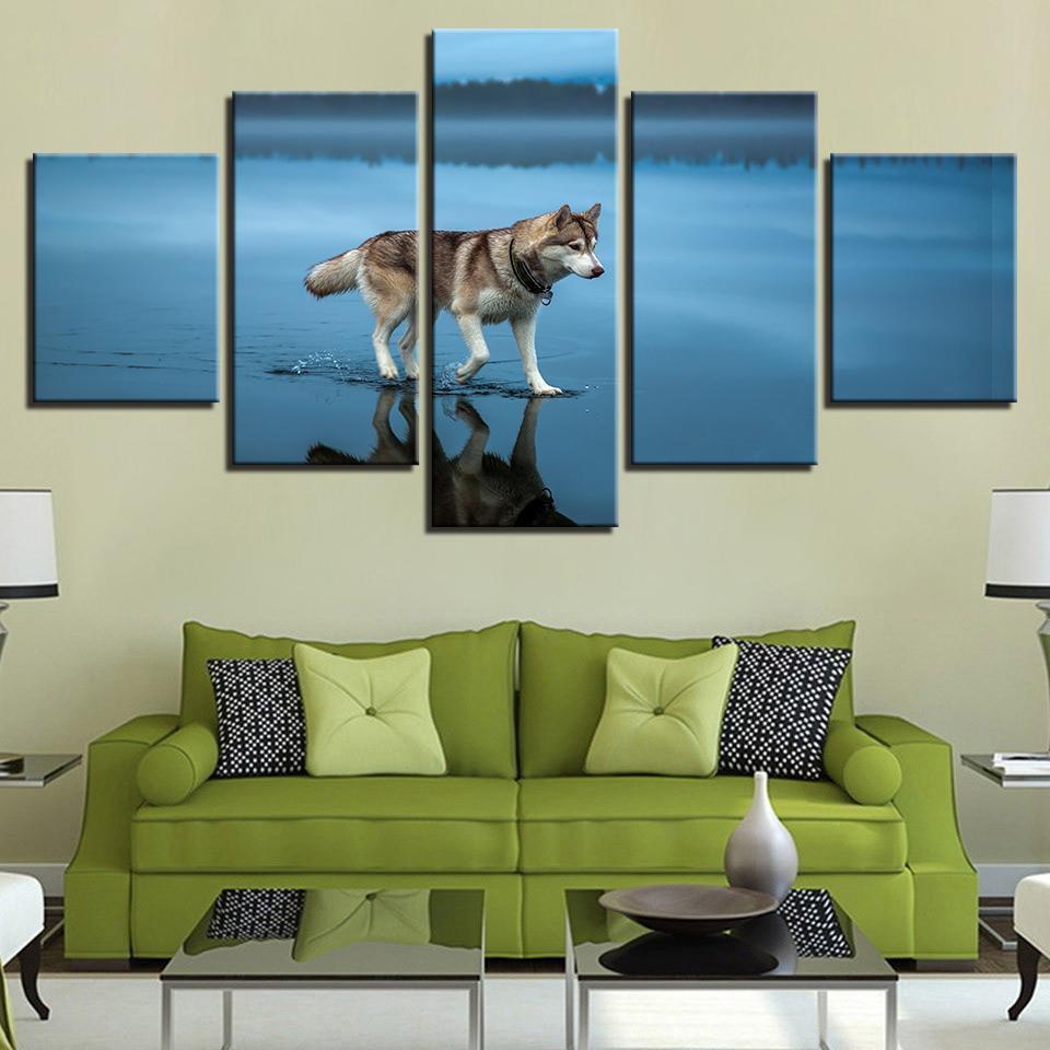 Dog Husky 2 Animal Canvas Wall Art