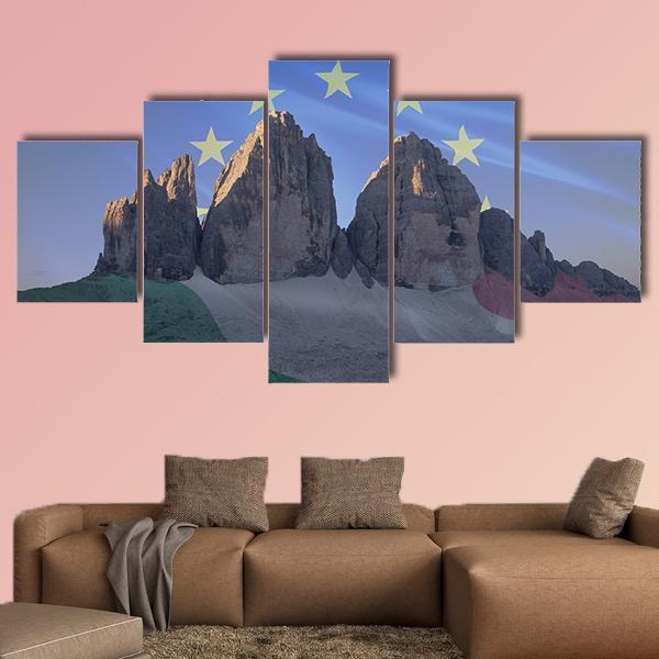Dolomiti Flags Series Of Europe And Italy Nature Canvas Wall Art