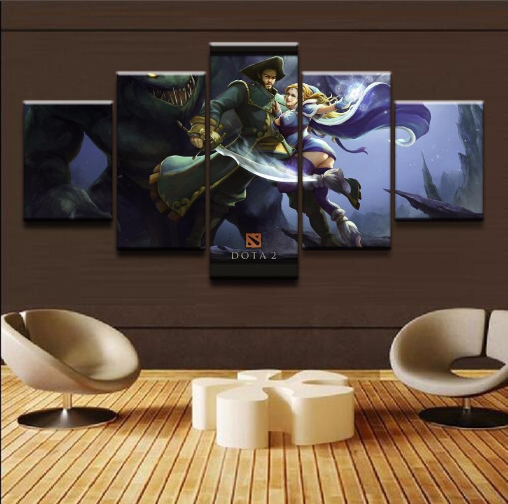 DOTA 2 Kunkka and Gaming Crystal Maiden Canvas Wall Art