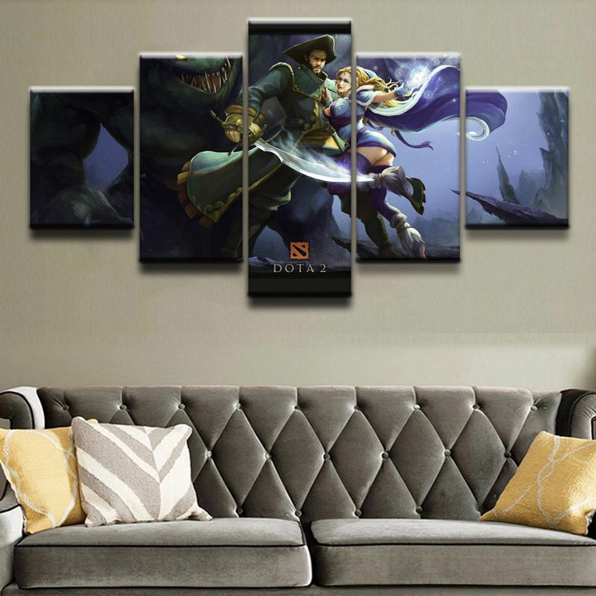 DOTA 2 Kunkka and Gaming Crystal Maiden Canvas Wall Art