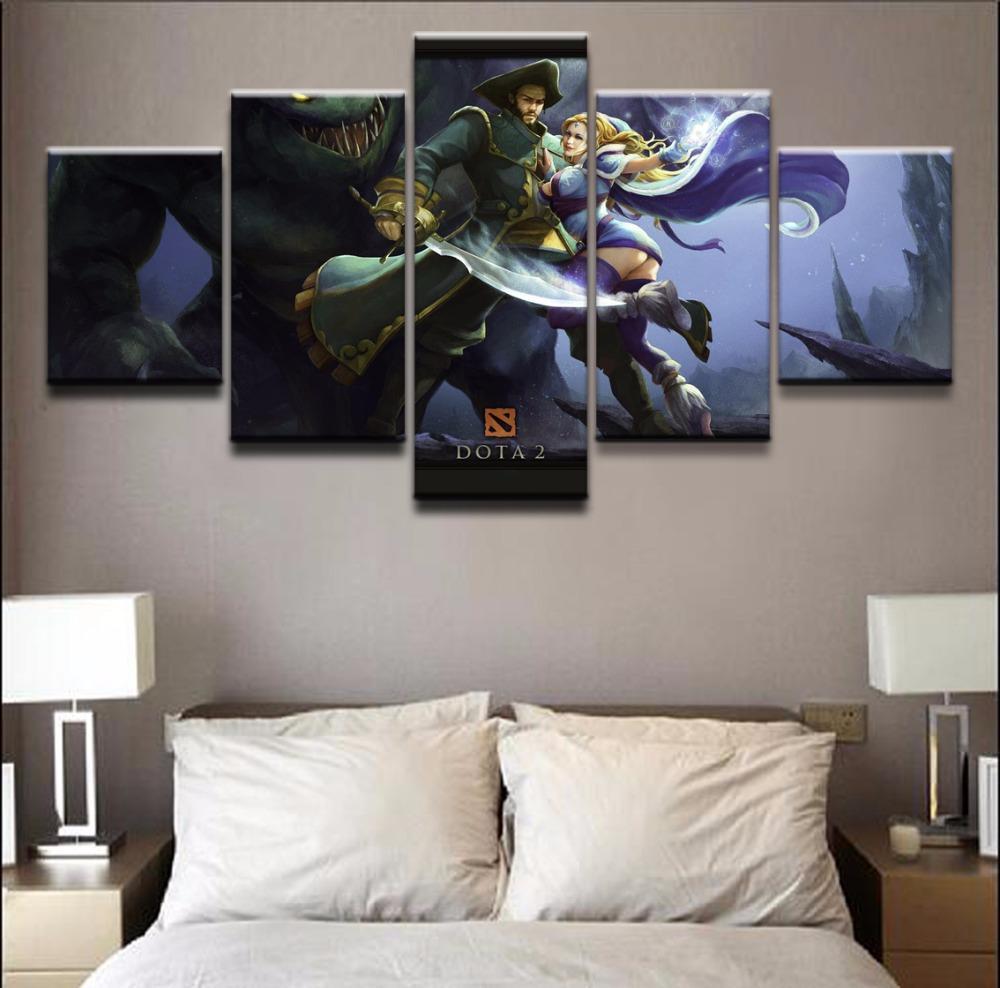 DOTA 2 Kunkka and Gaming Crystal Maiden Canvas Wall Art