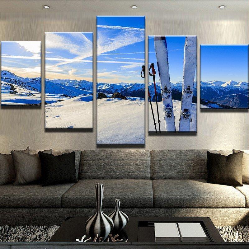 Downhill Skiing Sport Canvas Wall Art