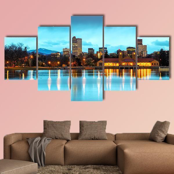Downtown Denver At Morning Nature Canvas Wall Art