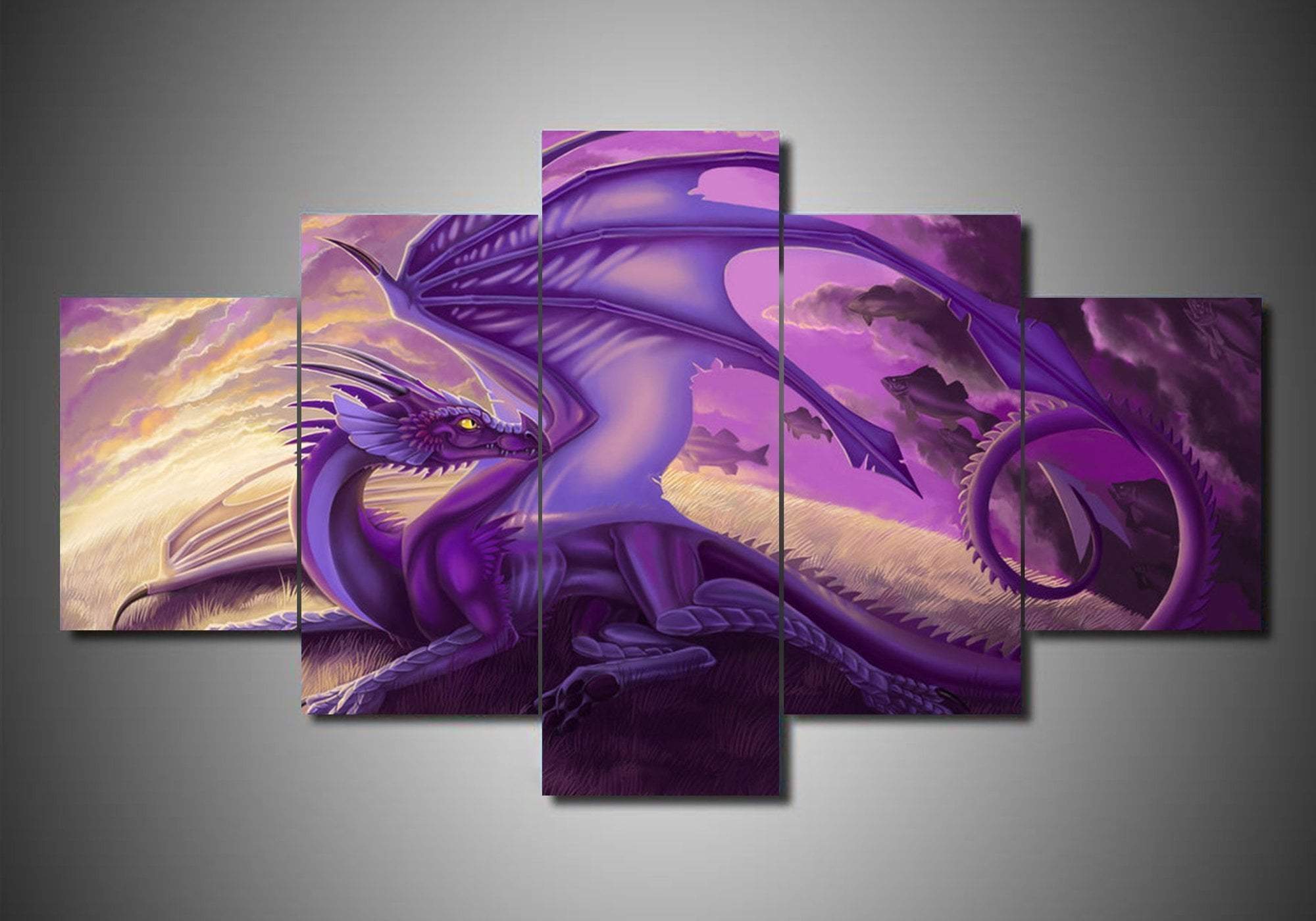 Dragon 2 Abstract Animal Canvas Wall Art