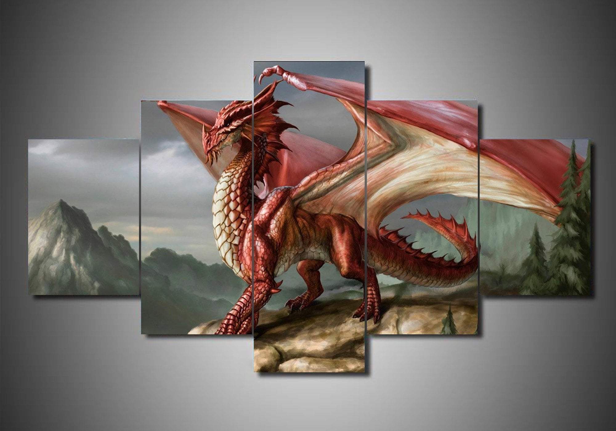 Dragon 3 Abstract Animal Canvas Wall Art