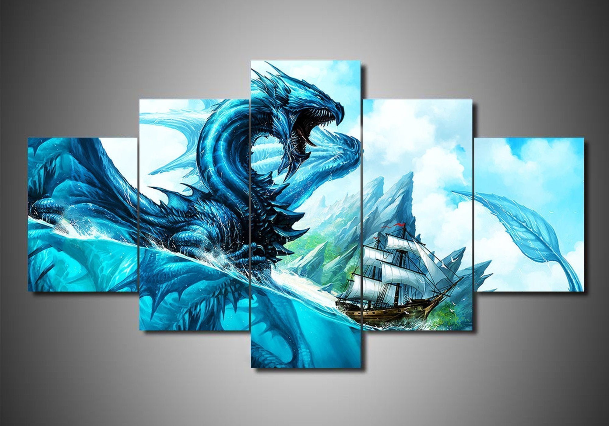 Dragon 4 Abstract Animal Canvas Wall Art