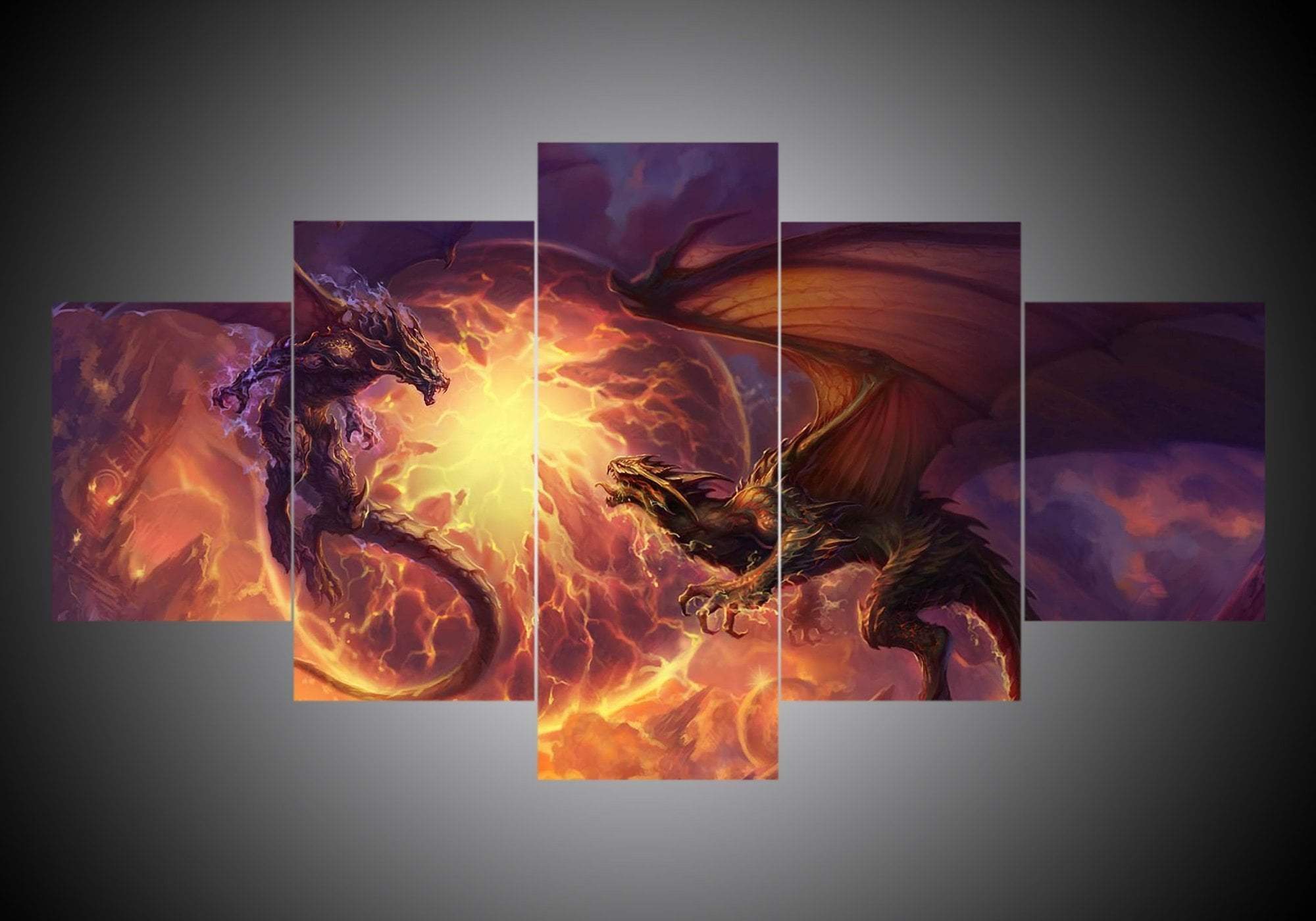 Dragon 5 Abstract Animal Canvas Wall Art