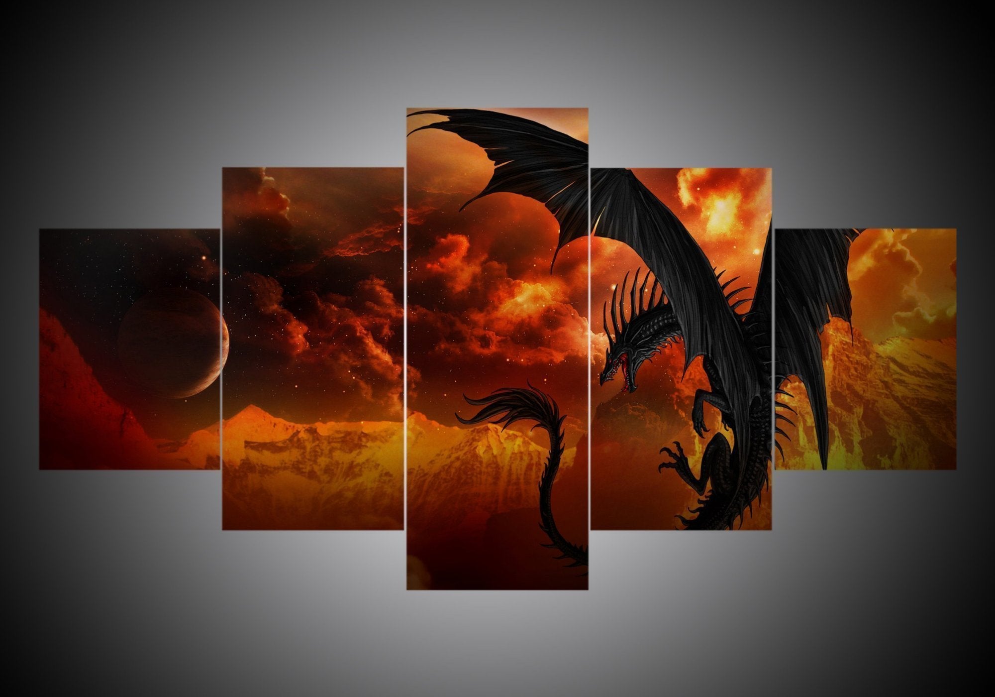 Dragon 9 Abstract Animal Canvas Wall Art