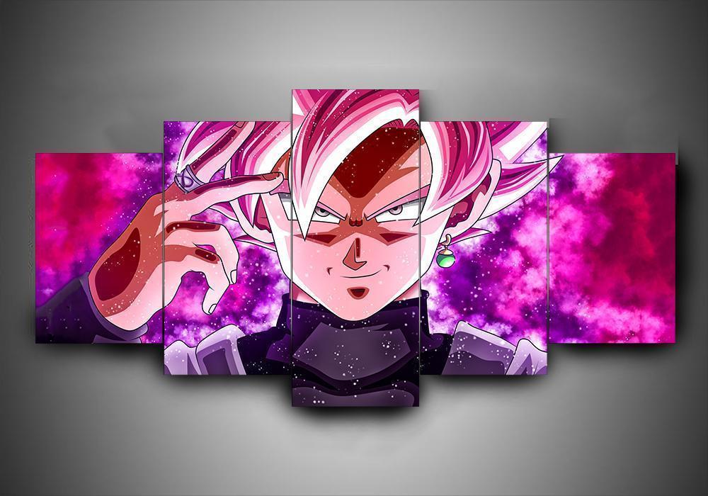 Dragon Ball Goku Black Super Saiyan Rose Anime Canvas Wall Art
