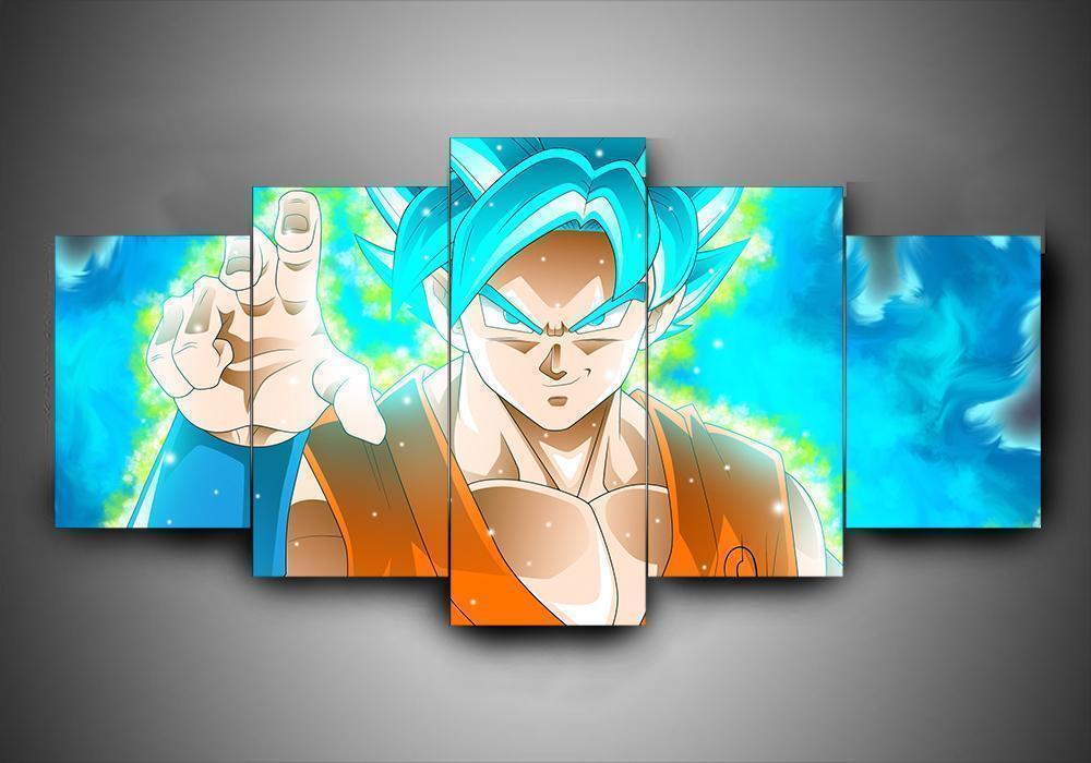 Dragon Ball Goku Saiyan Blue Anime Canvas Wall Art