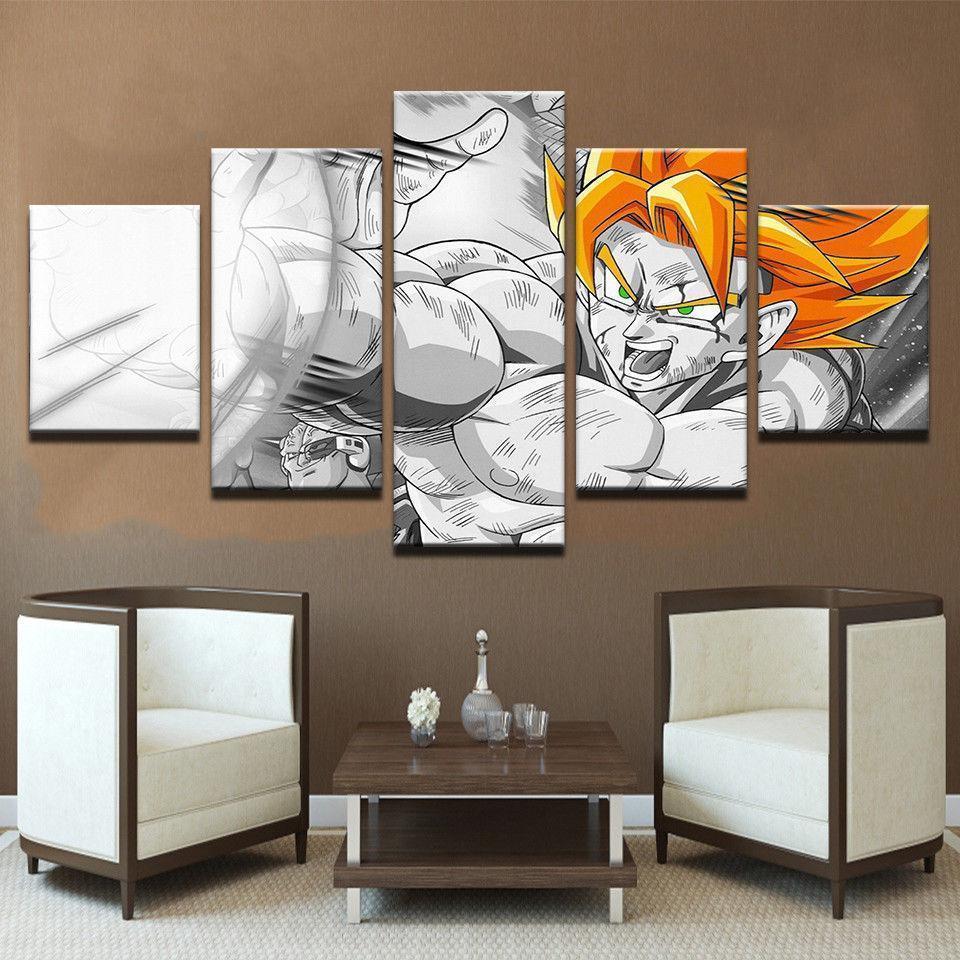 Dragon Ball Songoku Super Saiyan Anime Canvas Wall Art
