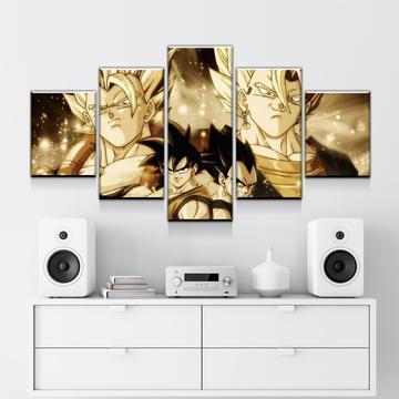 Dragon Ball Z: Goku And Vegeta Golden Anime Canvas Wall Art