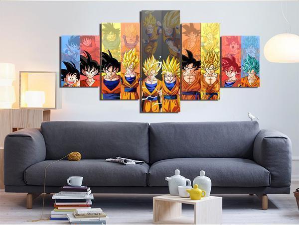 Dragon Ball Z Goku Evolution Anime Canvas Wall Art