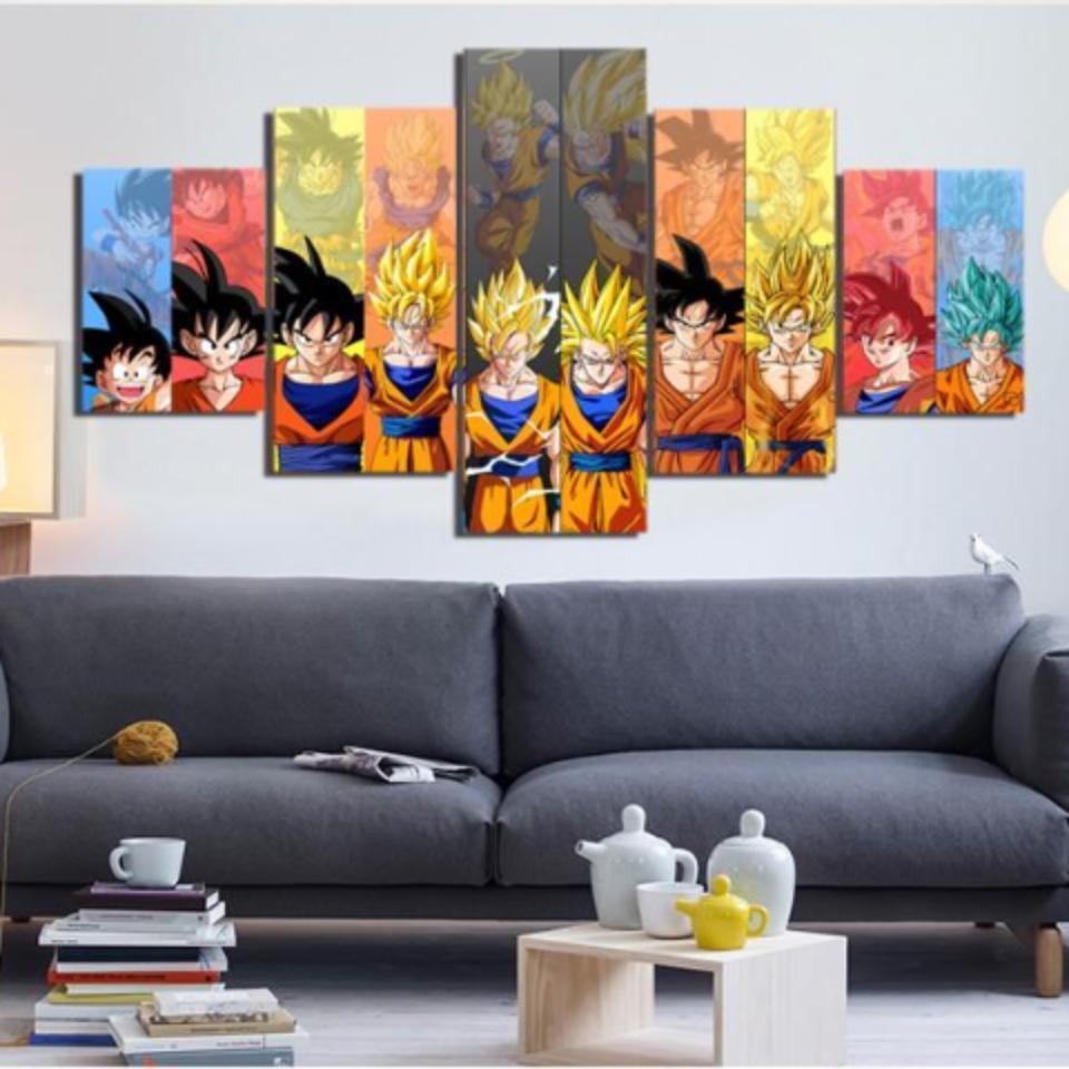 Dragon Ball Z Goku Evolution Cartoon Anime Canvas Wall Art