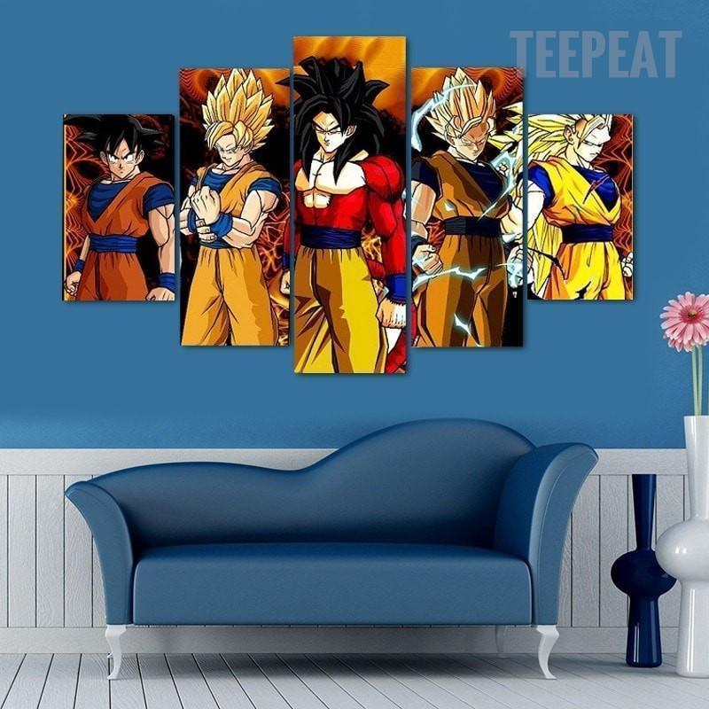 Dragon Ball Z Goku Super Saiyan Anime Canvas Wall Art