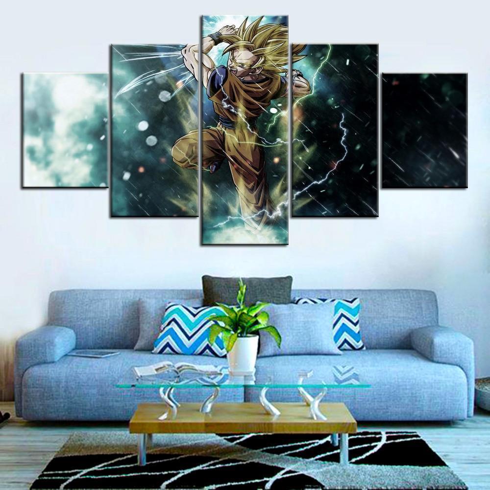 Dragon Ball Z : Goku Super Saiyan Transformation Anime Canvas Wall Art