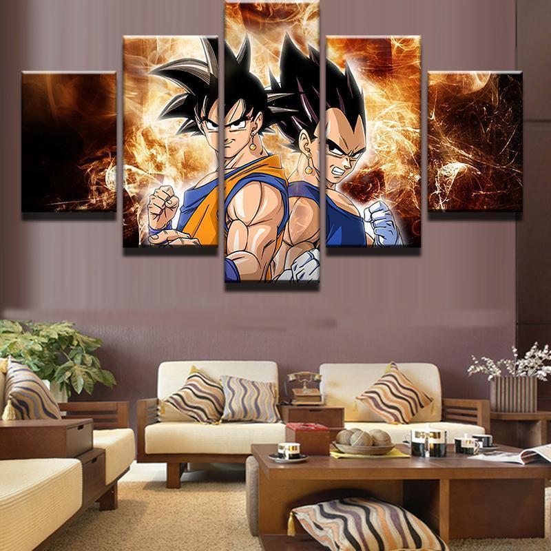 Dragon Balls: San Goku And Vegeta Anime Canvas Wall Art