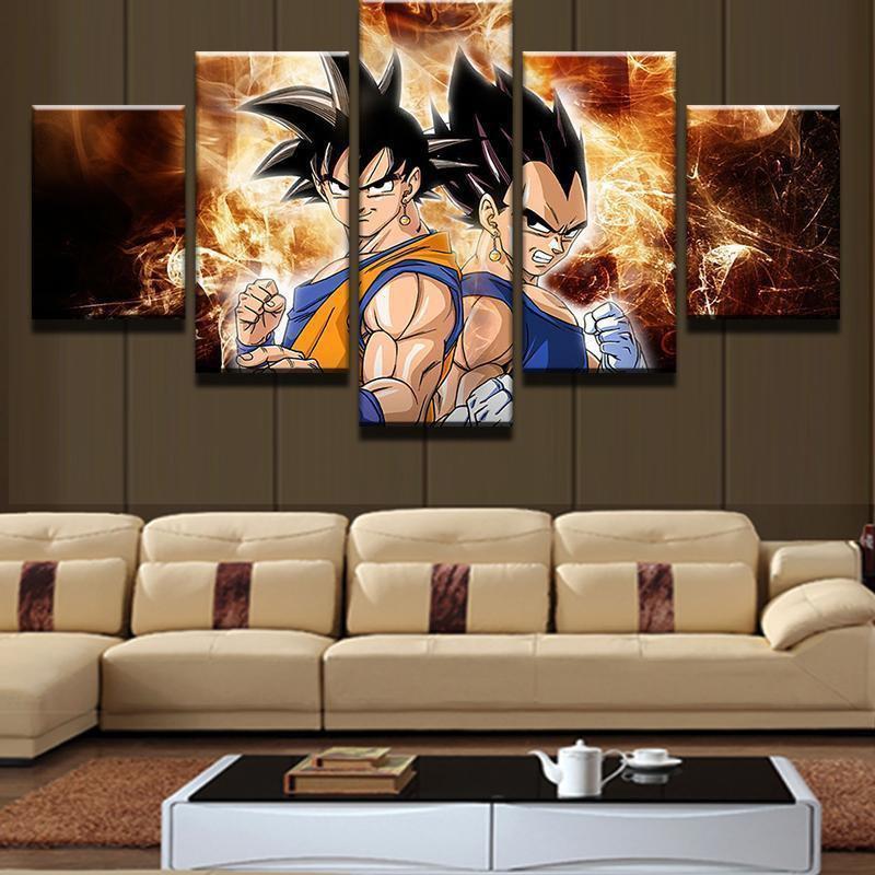 Dragon Balls: San Goku And Vegeta Anime Canvas Wall Art