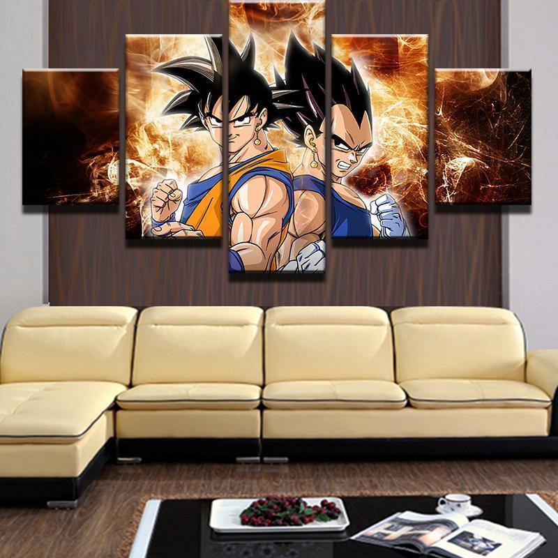 Dragon Balls: San Goku And Vegeta Anime Canvas Wall Art