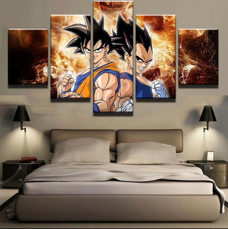 Dragon Balls: San Goku And Vegeta Anime Canvas Wall Art