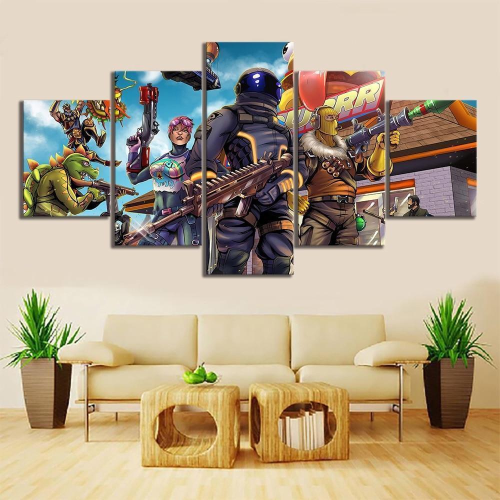 Draw Comic Fortnite Gaming Canvas Wall Art